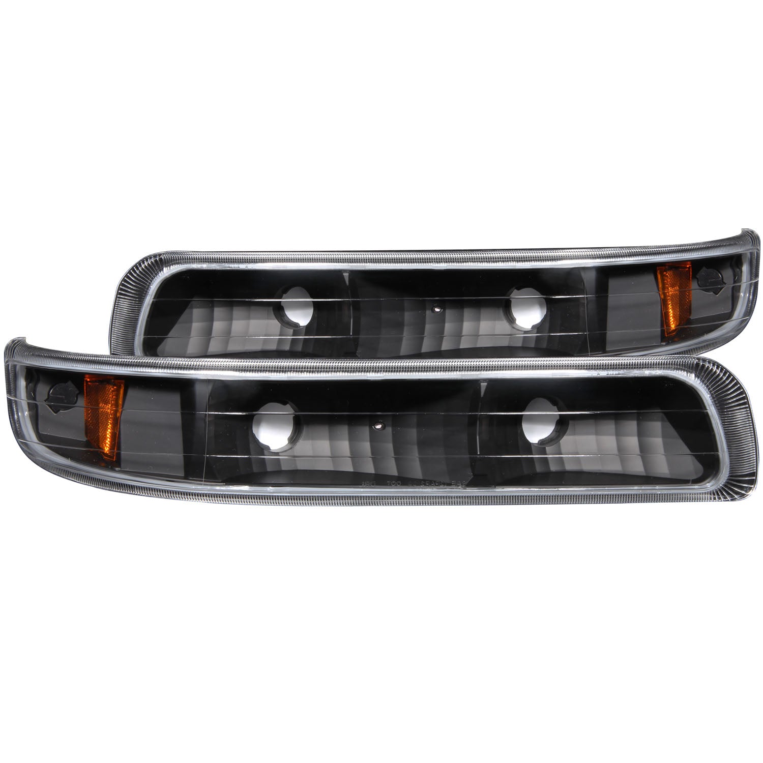 ANZO 1999-2002 Chevrolet Silverado 1500 Euro Parking Lights Black w/ Amber Reflector - 511065 for 2000-2006 Chevrolet Suburba