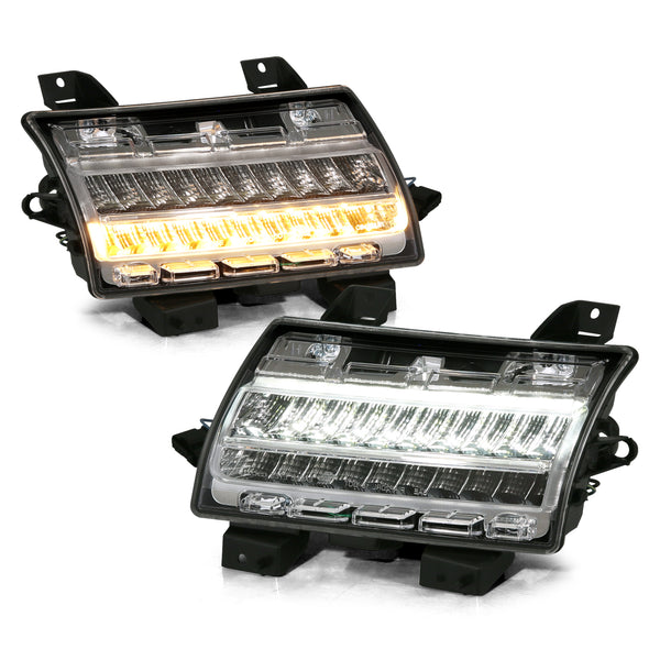 ANZO 18-19 Jeep Wrangler JL Halogen Chrome Clear w/ Sequential Signal - 511083 for 2018-2025 Jeep Wrangler - front view