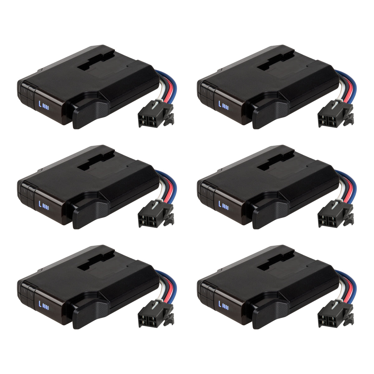 CURT 511166 Venturer NEXT Electric Trailer Brake Controllers, Time-Delay, Fully Adjustable, Low Profile, 1-3 Axles, Plug-and-Play - 6-Pack