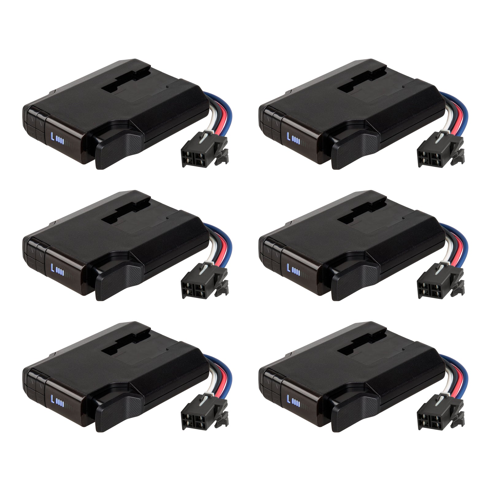 CURT 511166 Venturer NEXT Electric Trailer Brake Controllers, Time-Delay, Fully Adjustable, Low Profile, 1-3 Axles, Plug-and-Play - 6-Pack