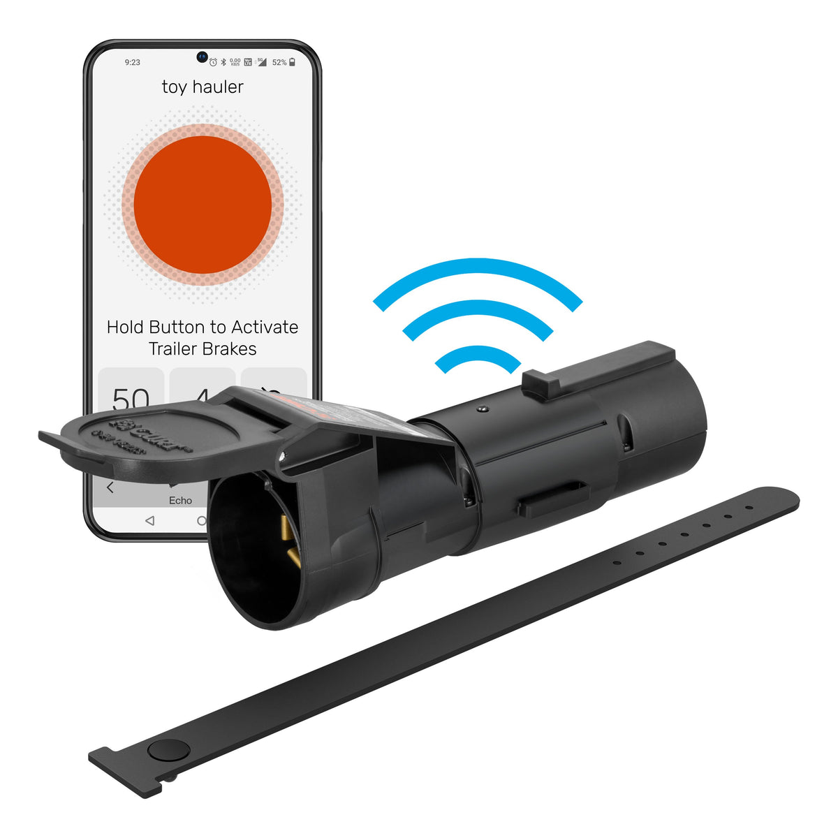 CURT 51180 Echo Mobile Electric Trailer Brake Controller with Bluetooth® Enabled Smartphone Connection, Proportional
