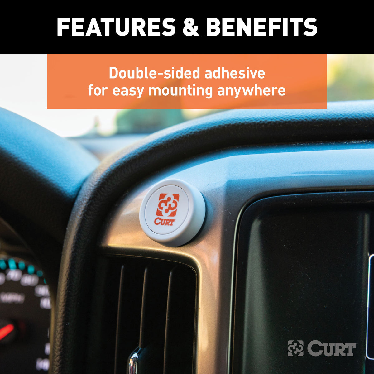 CURT 51189 Manual Override Bluetooth® Button for Echo Trailer Brake Controllers, Powered by Flic