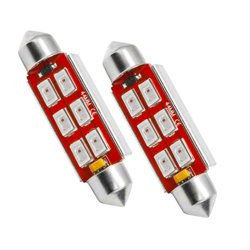 Oracle 44MM 6 LED 3-Chip Festoon Bulbs (Pair) - Red SEE WARRANTY - 5207-003