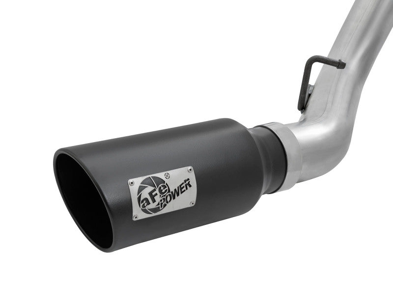 aFe LARGE Bore HD 4in Dual DPF-Back SS Exhaust w/Black Tip 16-17 GM Diesel Truck V8-6.6L (td) LML - 49-44080-B