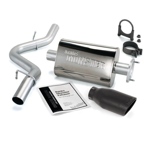 Banks Power 04-06 Jeep 4.0L Wrangler Unlimited Monster Exhaust Sys - SS Single Exhaust w/ Black Tip - 51315-B
