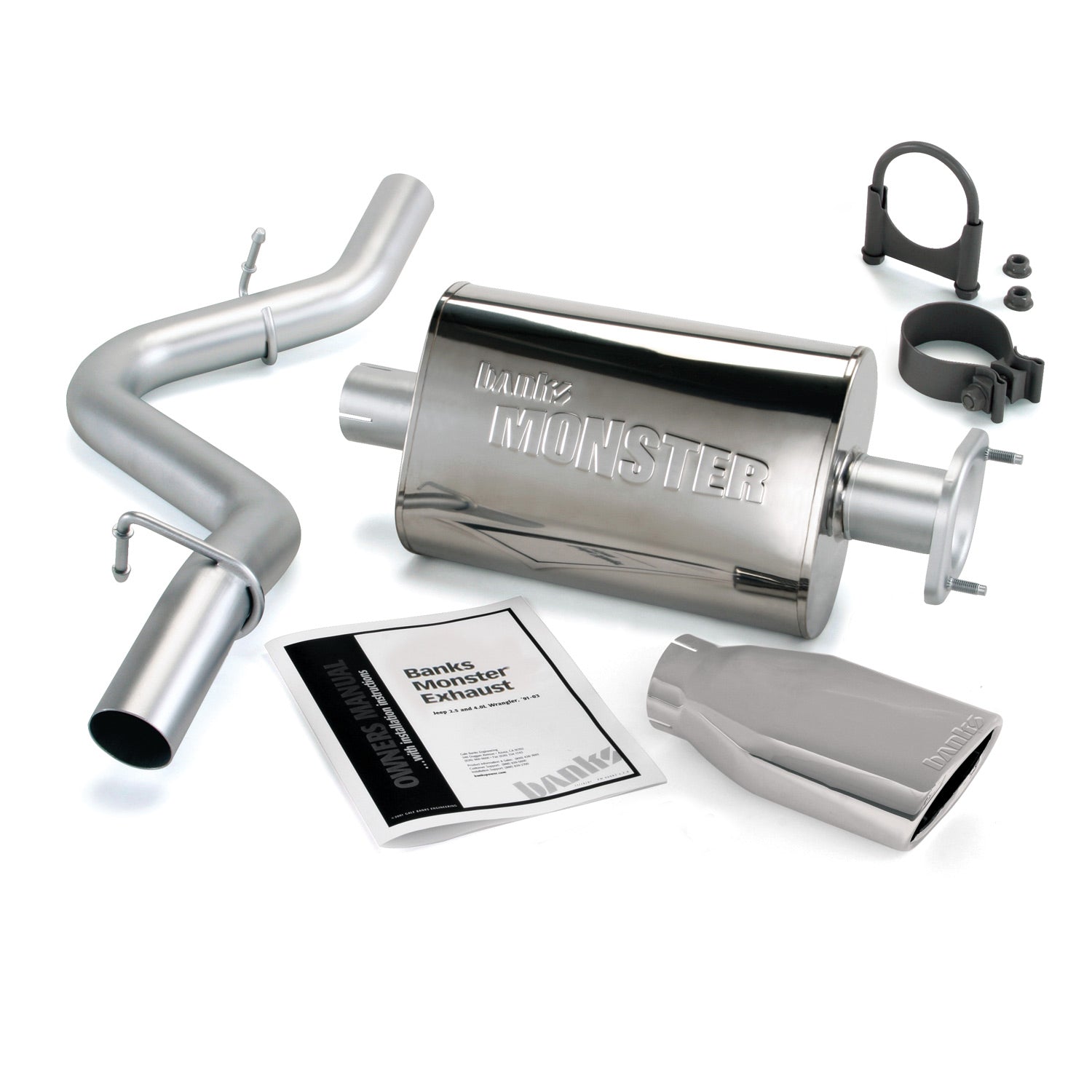 Banks Power 04-06 Jeep 4.0L Wrangler Unlimited Monster Exhaust Sys - SS Single Exhaust w/ Chrome Tip - 51315