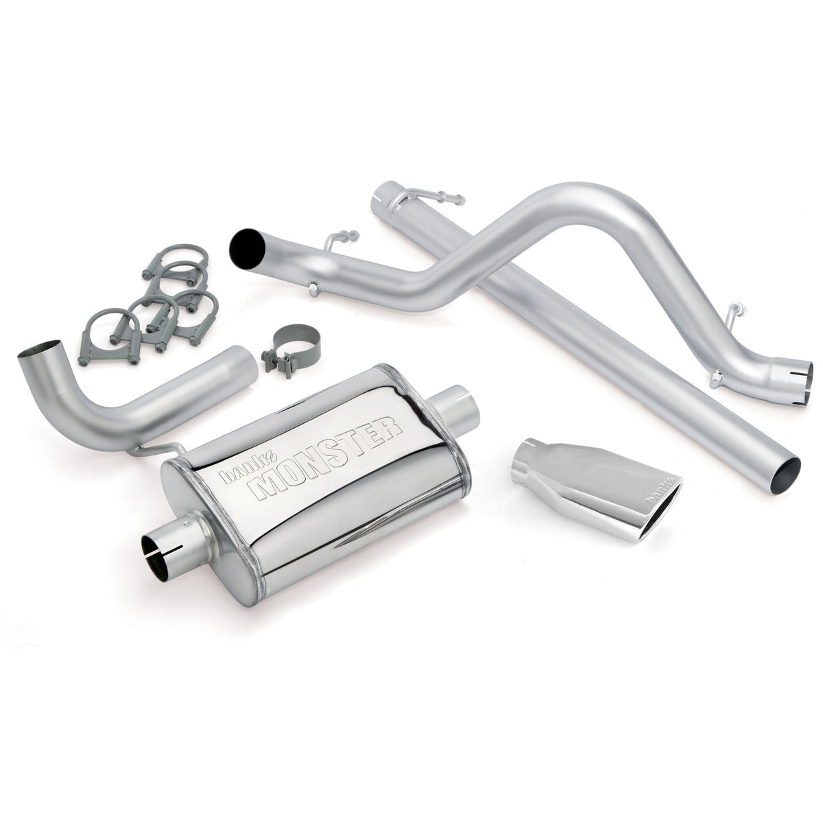 Banks Power 07-11 Jeep 3.8L Wrangler - 2dr Monster Exhaust System - SS Single Exhaust w/ Chrome Tip - 51321