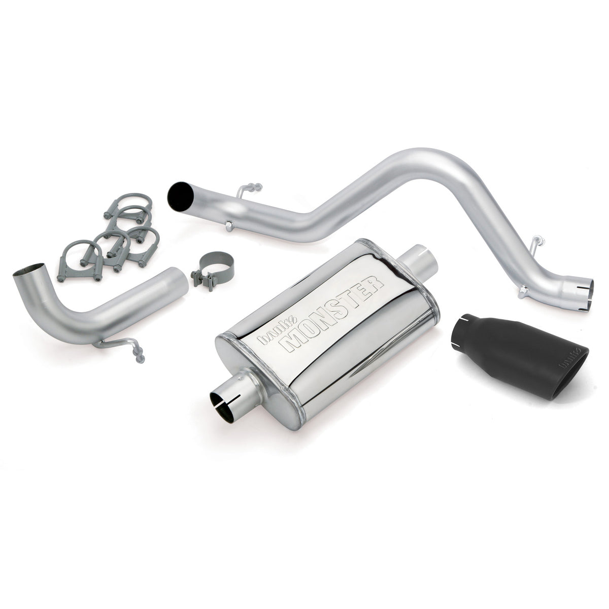 Banks Power 12-15 Jeep 3.6L Wrangler (All) - 2dr Monster Exh Sys - SS Single Exh w/ Black Tip - 51342-B