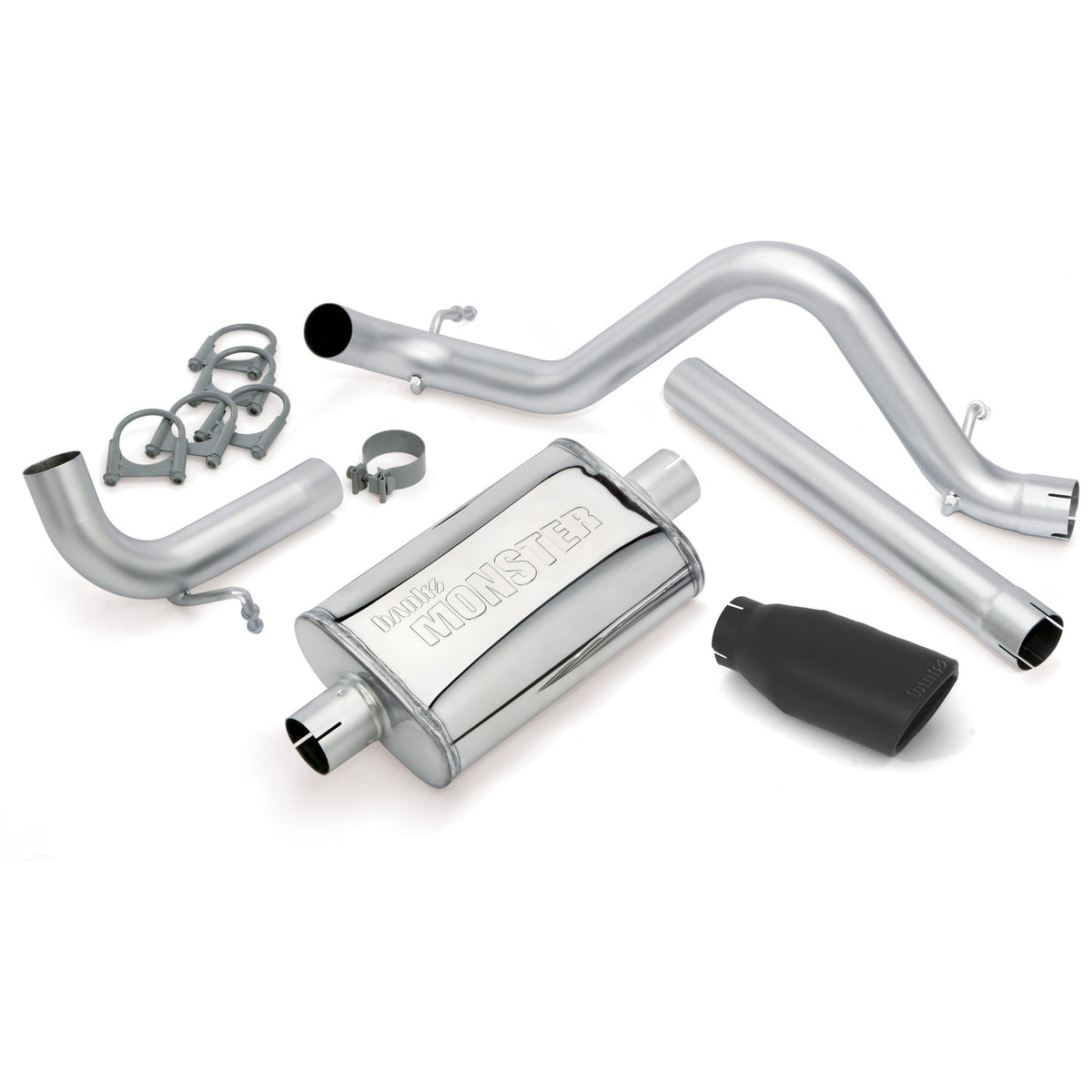 Banks Power 12-15 Jeep 3.6L Wrangler Unlimited - 4dr Monster Exh Sys - SS Single Exh w/ Black Tip - 51343-B