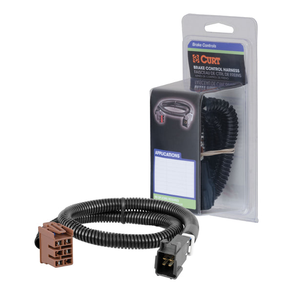 CURT 51353 Quick Plug Electric Trailer Brake Controller Wiring Harness, Fits Select Chevy Silverado, Suburban, Tahoe, GMC Sierra, Yukon, Escalade, Hummer