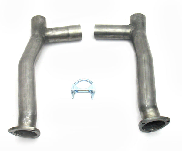 JBA 65-73 Ford Mustang 260-302 4 Speed C4/C6/AOD 409SS Mid Pipes - 6610SH for 1965-1972 Ford Mustang - front view