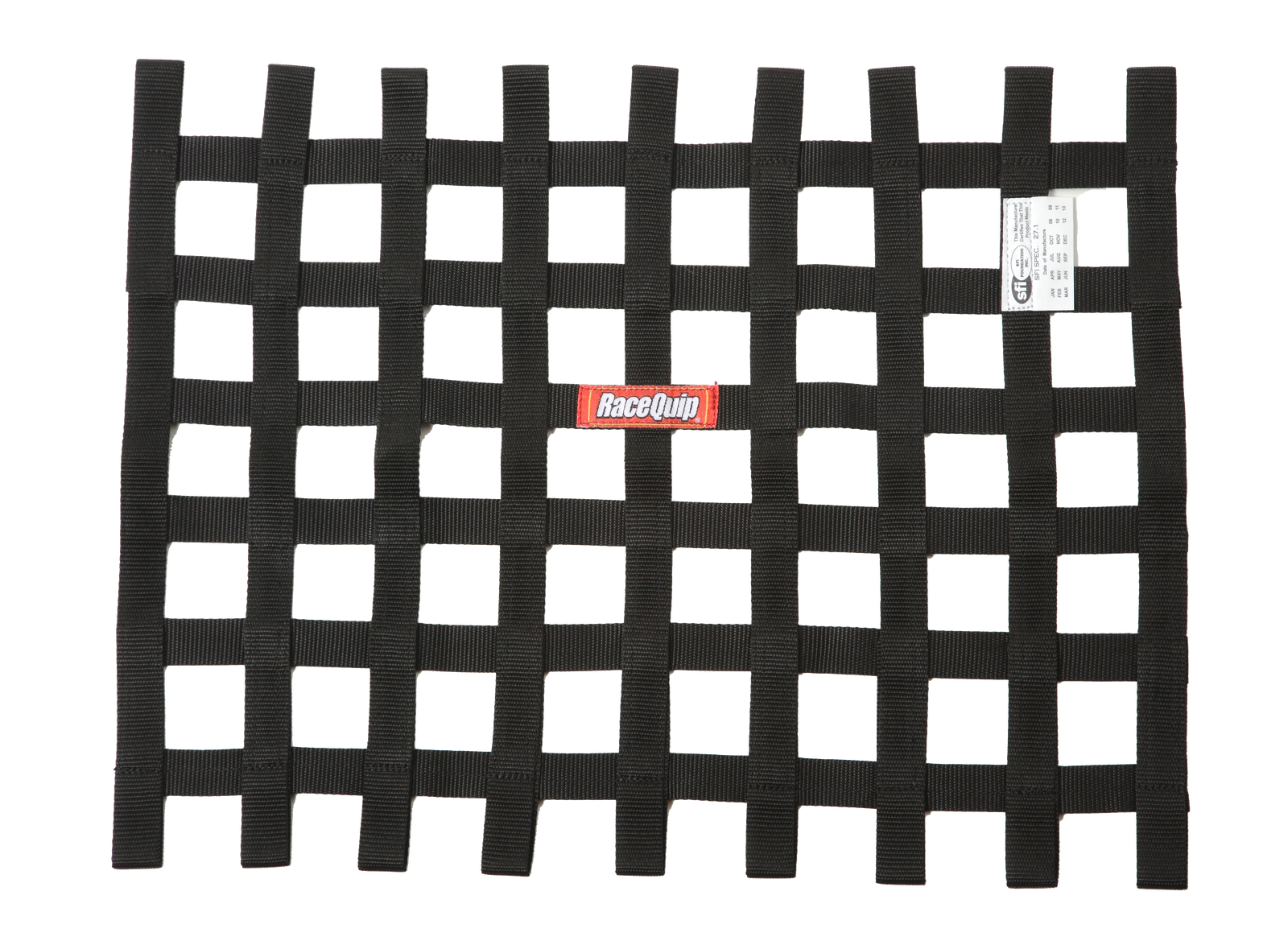 RaceQuip Black 18in H x 24W SFI Ribbon Window Net