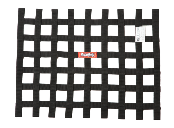 RaceQuip Black 18in H x 24W SFI Ribbon Window Net