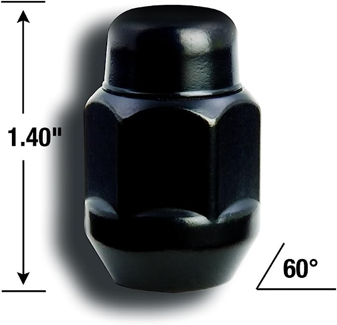 Clearance - Gorilla Automotive 91187BCB Acorn Bulge Black Chrome Lug Nuts (1/2-Inch Thread Size)