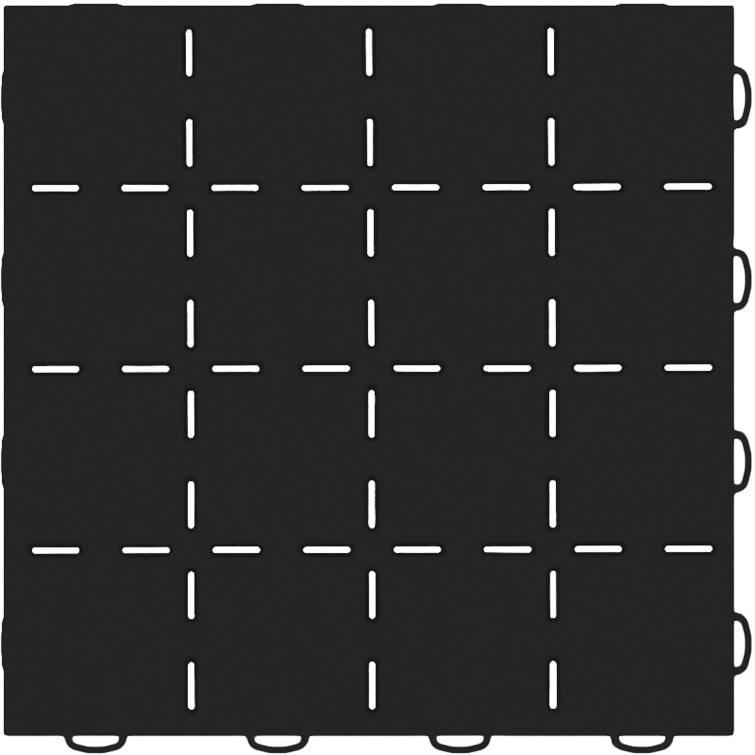 Weathertech - WeatherTech® TechFloor™ - 12 in. x 12 in. Solid Floor Tile w/Raised Squares - 51T1212SS BK