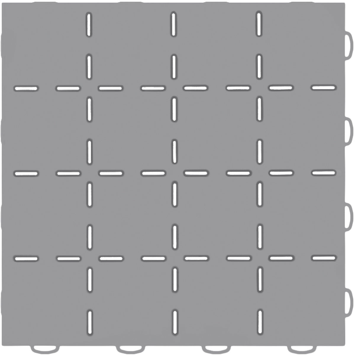 Weathertech - WeatherTech® TechFloor™ - 12 in. x 12 in. Solid Floor Tile w/Raised Squares - 51T1212SS GR