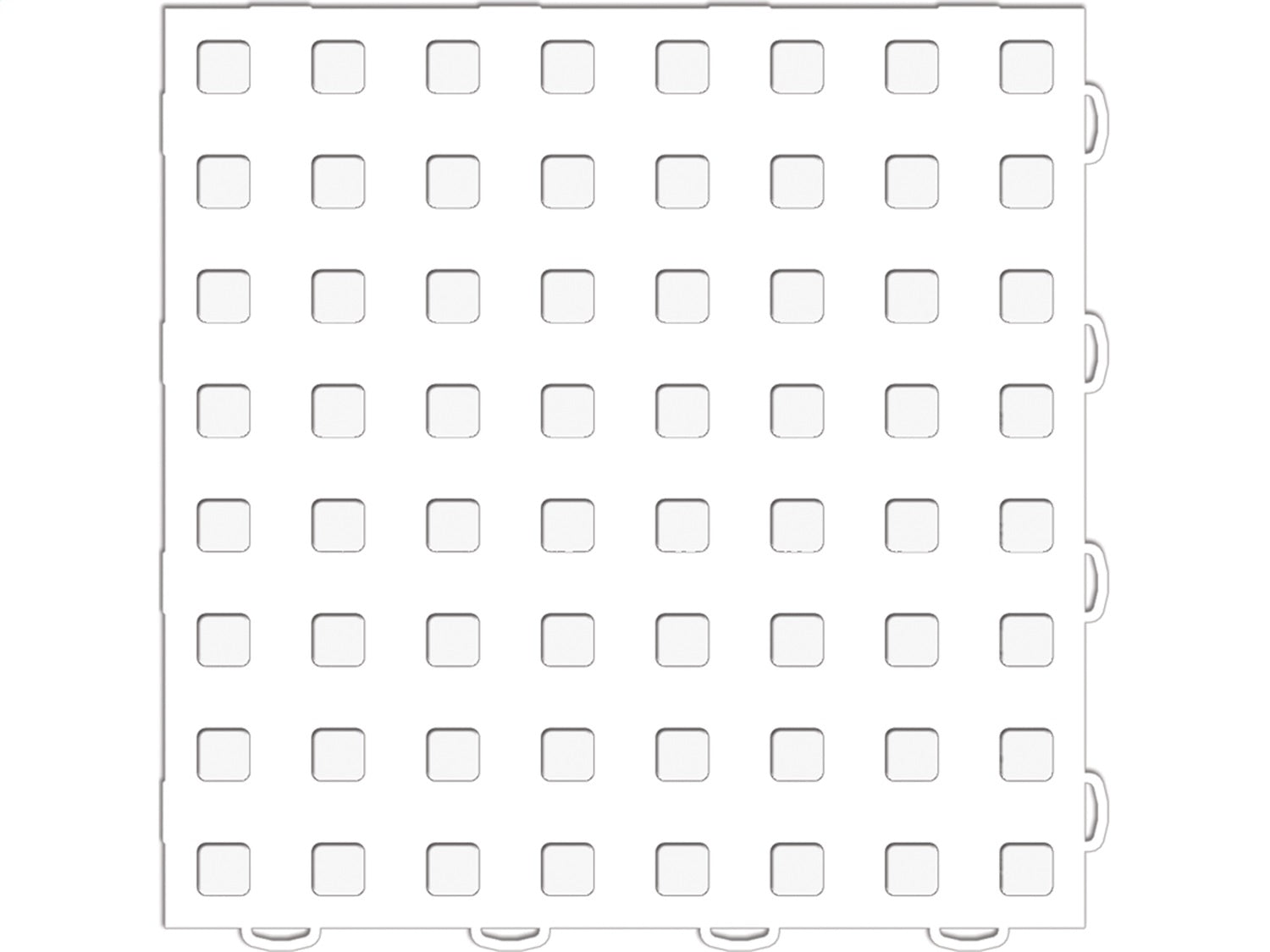 Weathertech - WeatherTech® TechFloor™ - 12 in. x 12 in. Solid Floor Tile w/Raised Squares - 51T1212SS WH