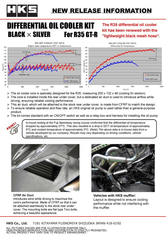 HKS DIFFERENTIAL OIL COOLER R35 GT-R BLK - 27002-AN103