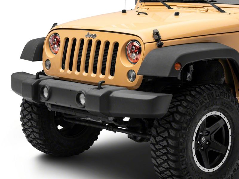 Raxiom 07-18 Jeep Wrangler JK 7-In LED Headlights- Red Housing- Clear Lens - J154701