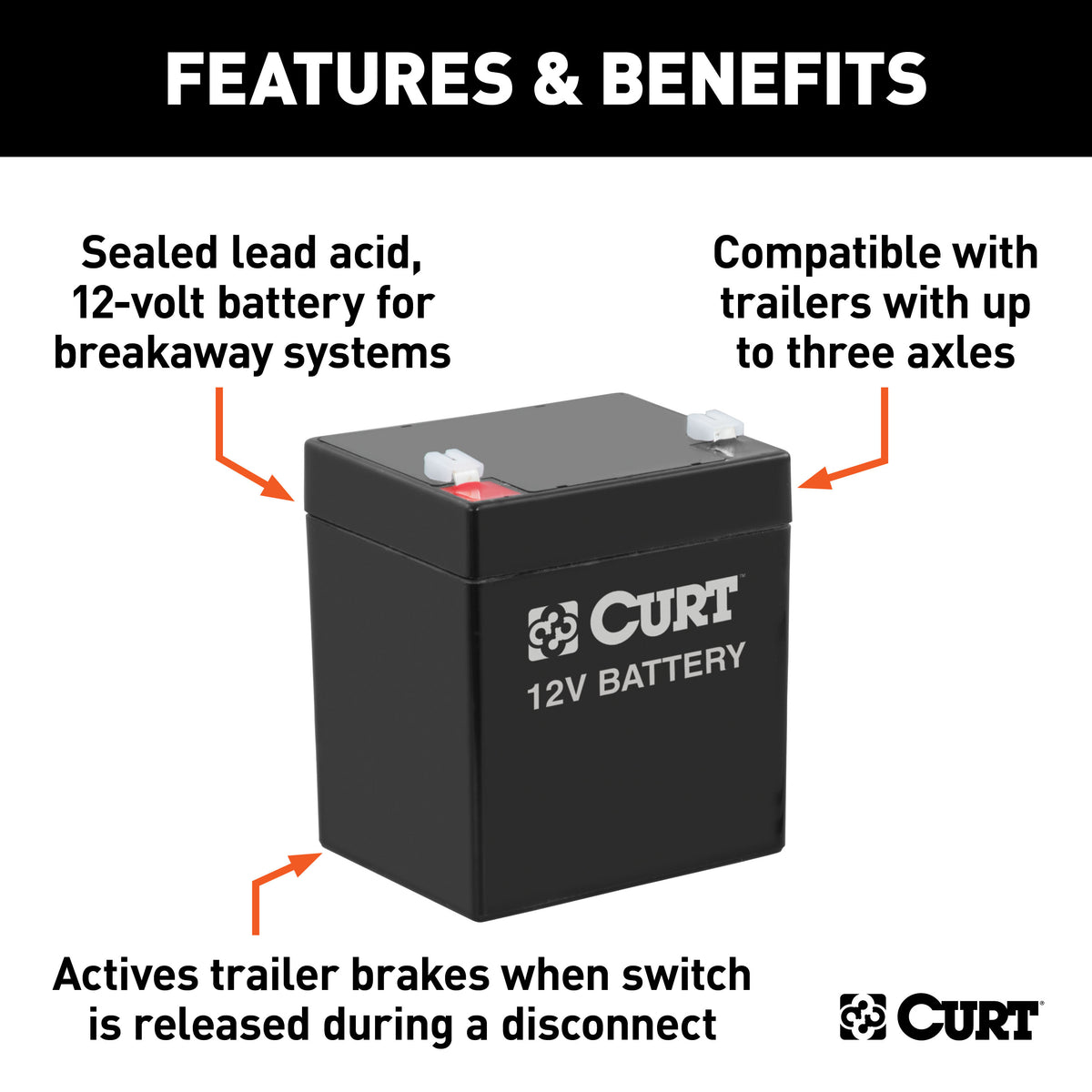 CURT 52023 Trailer Breakaway Battery