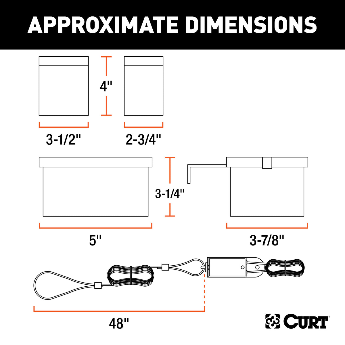 CURT 52026 Soft-Trac 2 Trailer Breakaway Switch Kit System with Battery