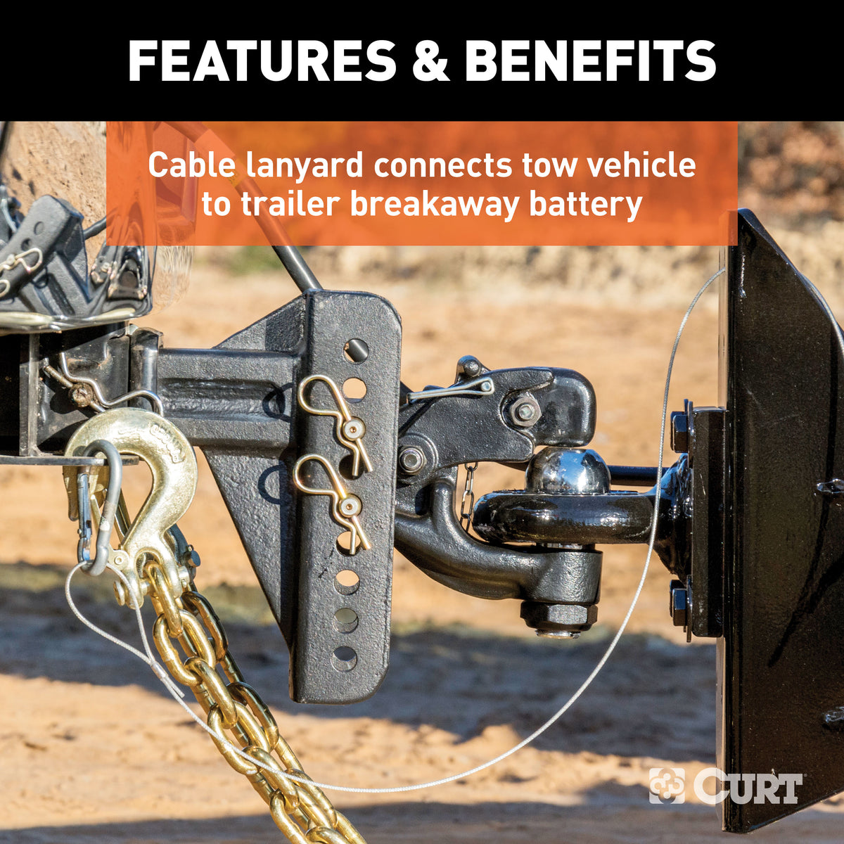 CURT 52026 Soft-Trac 2 Trailer Breakaway Switch Kit System with Battery