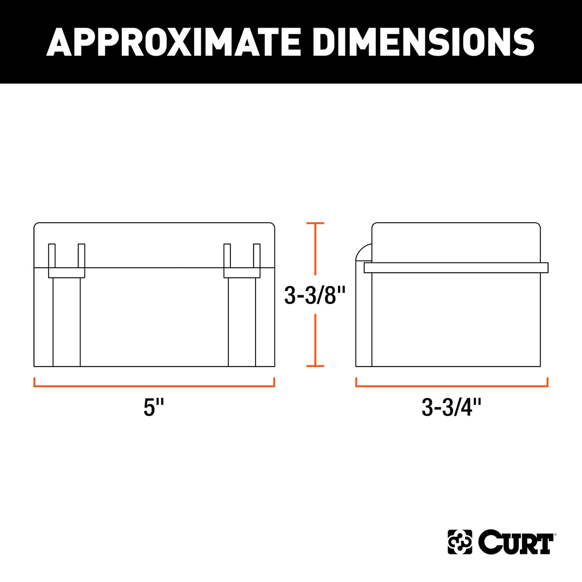 CURT 52027 5-Inch x 3-3/8-Inch x 3-3/4-Inch Watertight Trailer Breakaway Battery Case