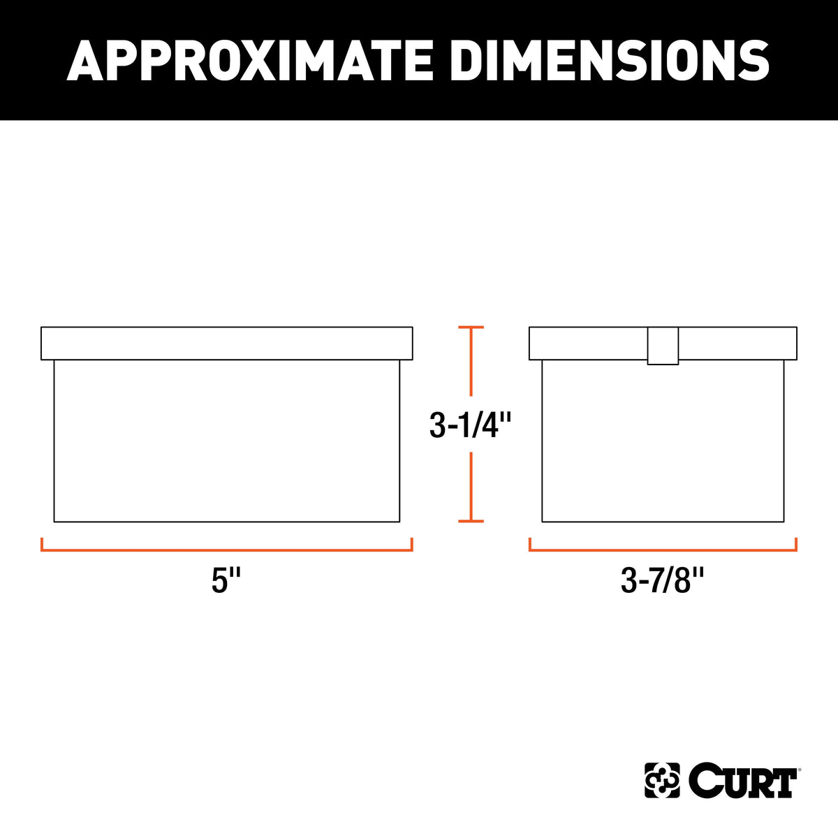 CURT 52030 5-Inch x 3-1/4-Inch x 3-7/8-Inch Lockable Breakaway Battery Case