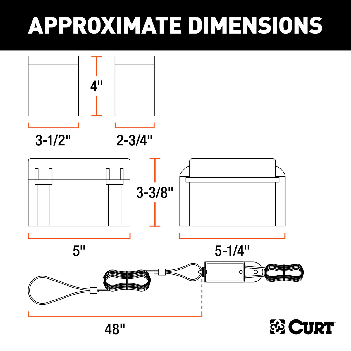 CURT 52041 Soft-Trac 1 Trailer Breakaway Switch Kit System with Battery