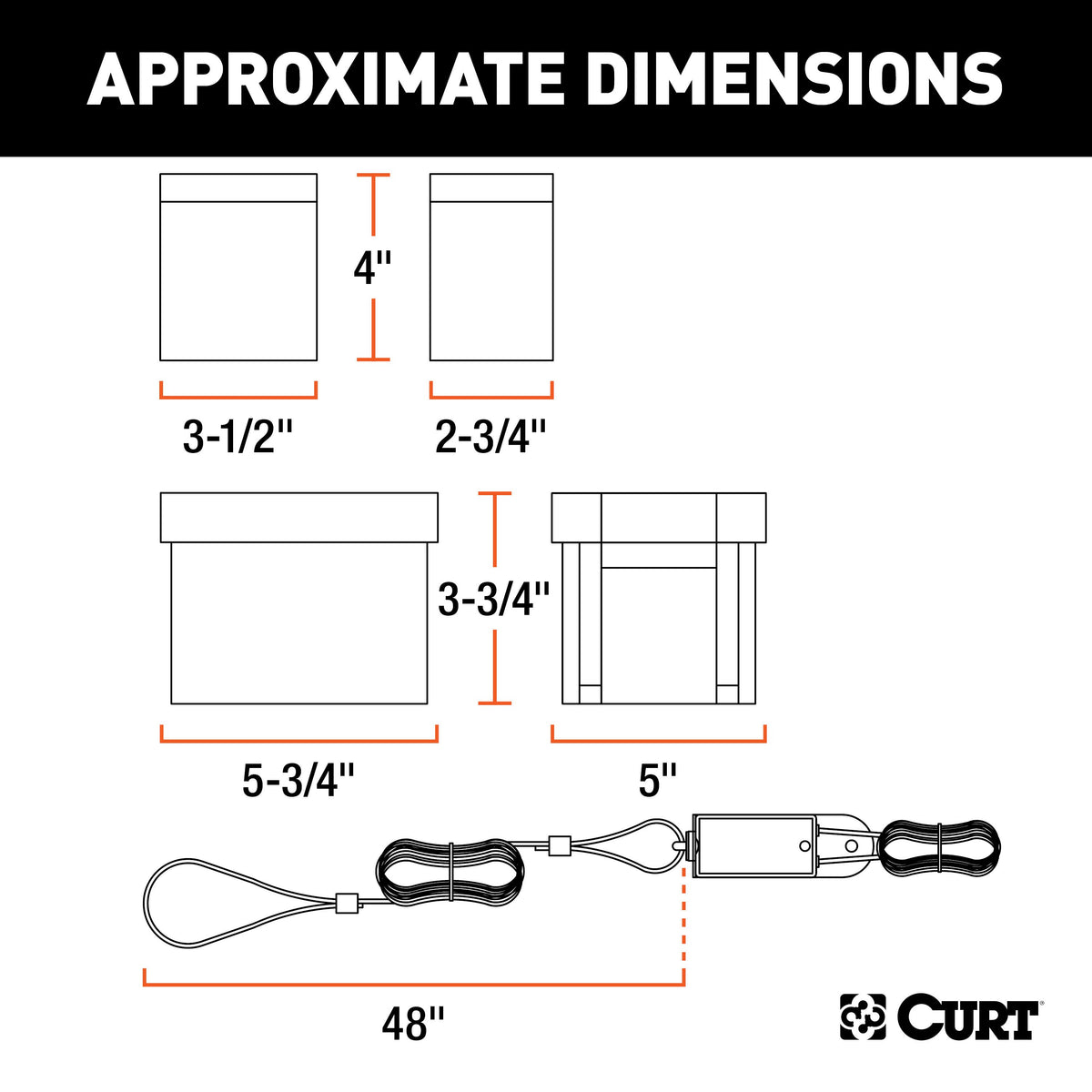 CURT 52042 Push-to-Test Trailer Breakaway Switch Kit System with Battery