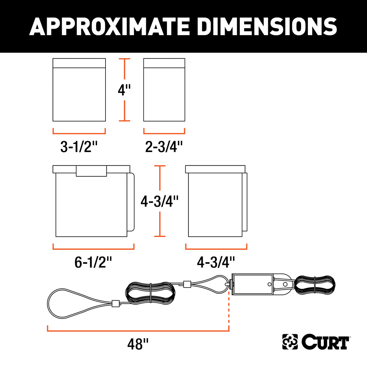 CURT 52044 Push-to-Test Trailer Breakaway Switch Kit System with Battery