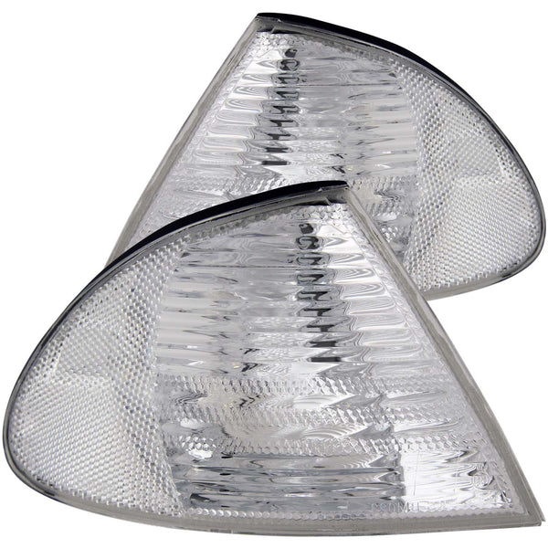 ANZO Corner Lights 1999-2001 BMW 3 Series E46 Euro Corner Lights Chrome - 521006 for 1999-2006 BMW 3 Series - front view