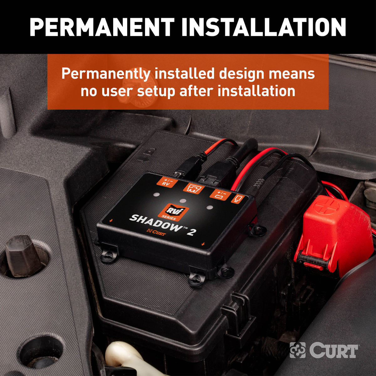 CURT 52201 RVibrake Shadow 2 Installed Flat Tow Brake System