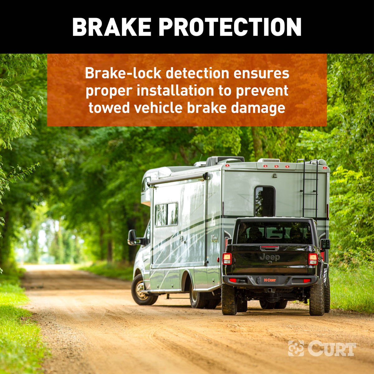 CURT 52201 RVibrake Shadow 2 Installed Flat Tow Brake System