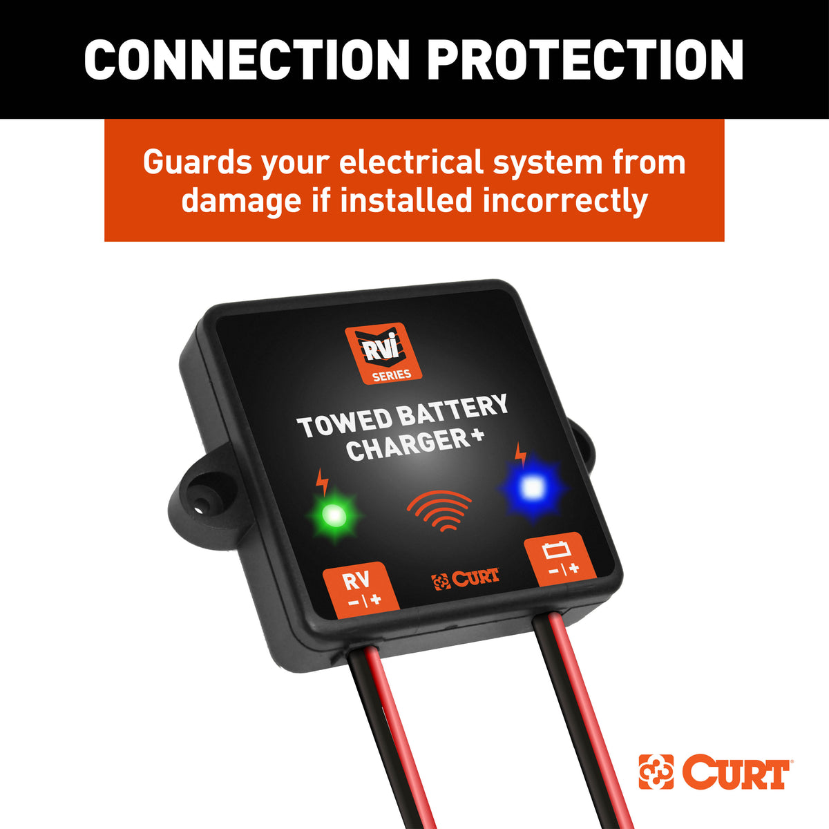 CURT 52204 RVibrake Towed Battery Charger Plus for Flat Towing