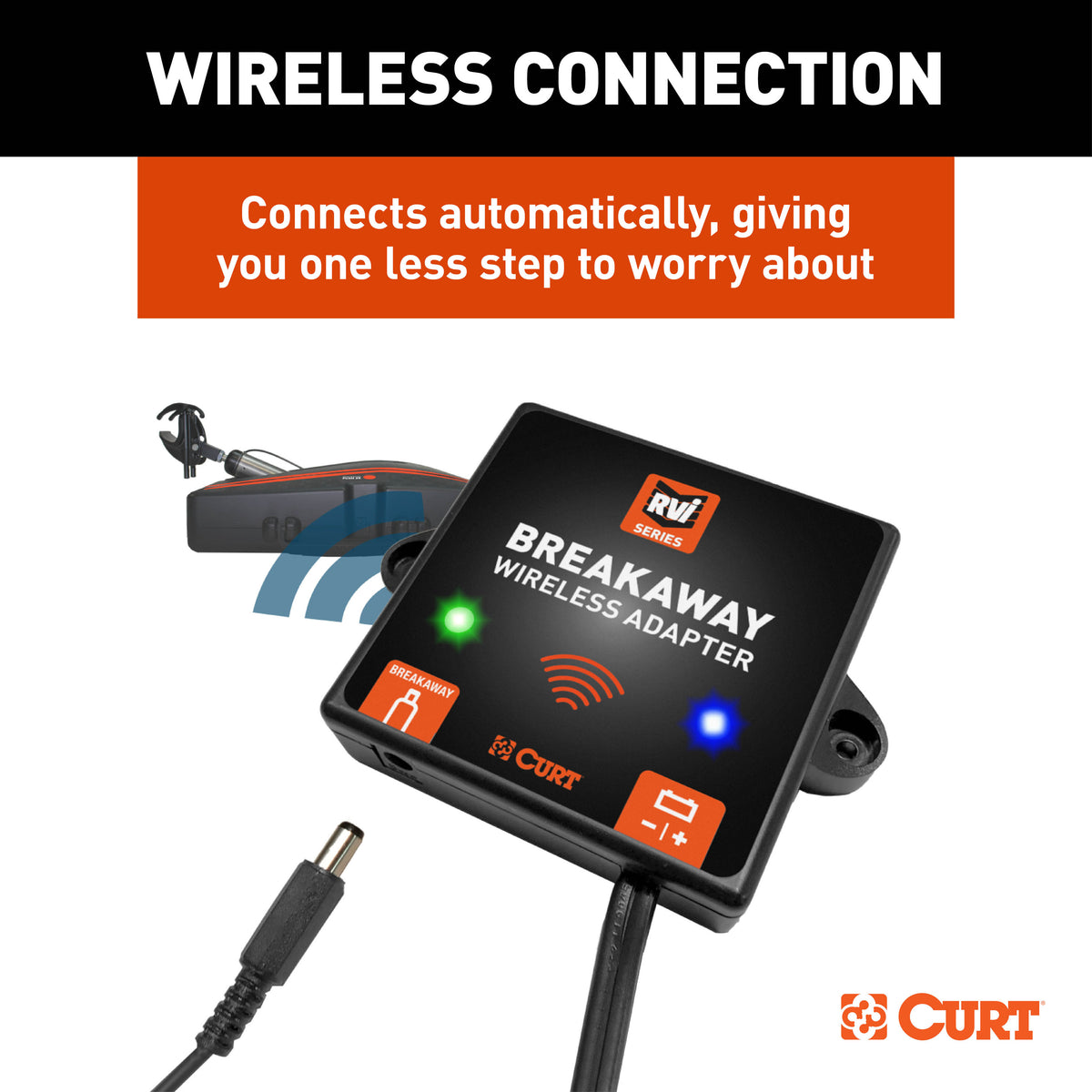 CURT 52205 Breakaway Wireless Adapter for RVibrake 3 and RVibrake 4