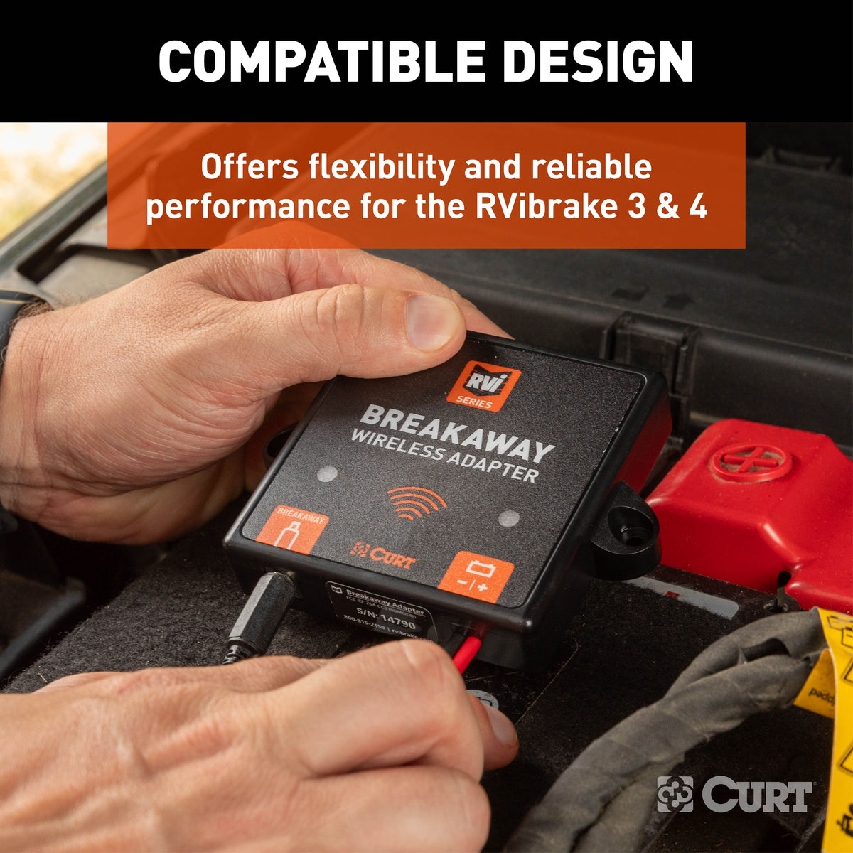 CURT 52205 Breakaway Wireless Adapter for RVibrake 3 and RVibrake 4