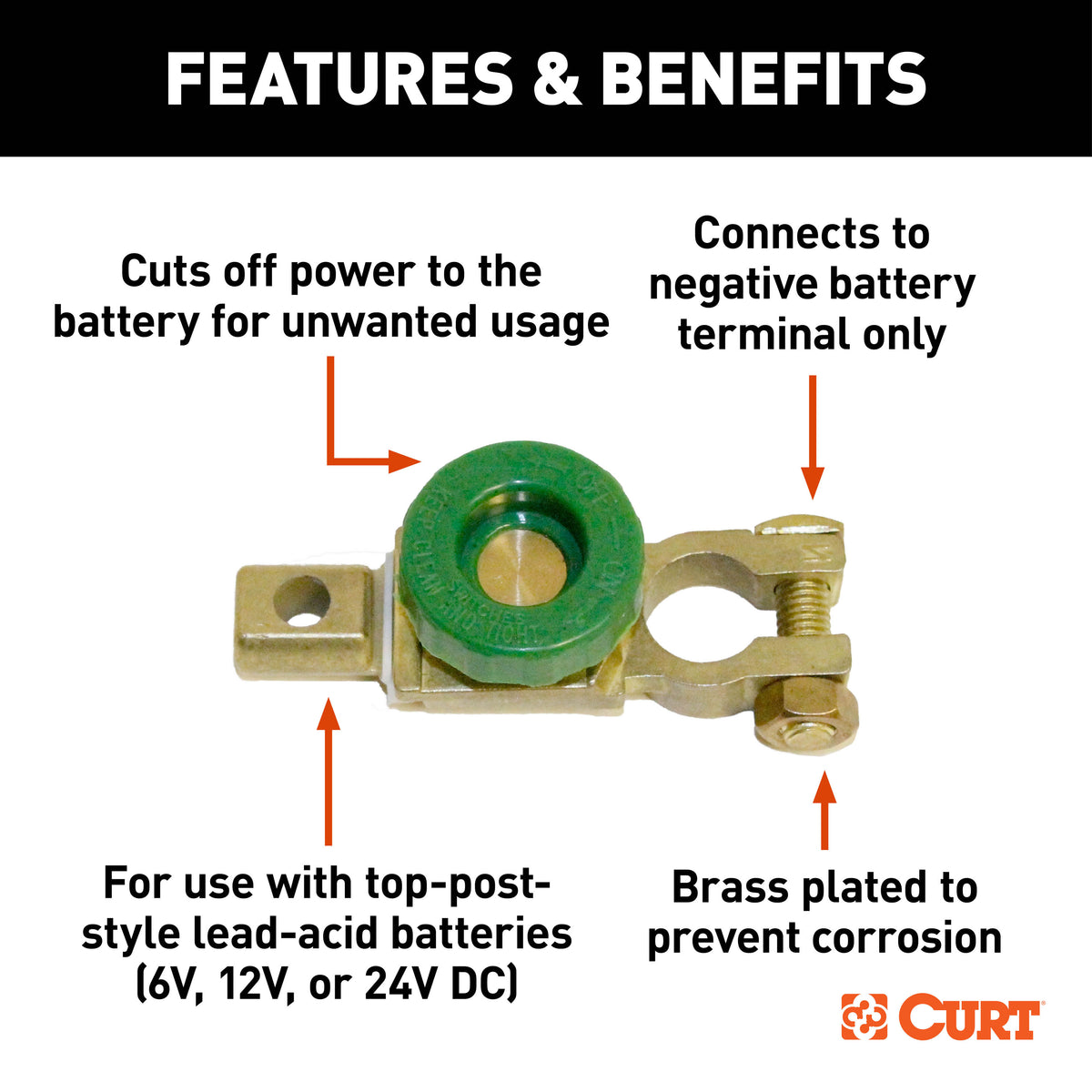 CURT 52216 Towed Battery Disconnect for RVibrake