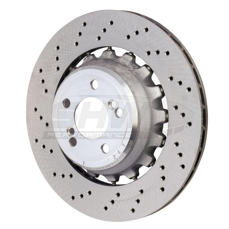 SHW 15-18 BMW X5 M 4.4L Left Rear Cross-Drilled Lightweight Brake Rotor (34212284903) - BRL48503 for 2015-2019 BMW X6 - front