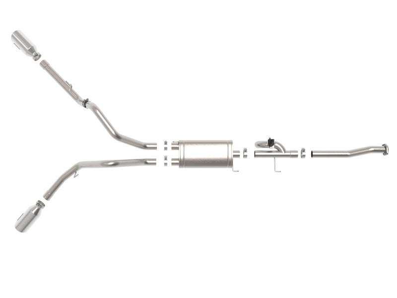 aFe Gemini XV 3in 304 SS Cat-Back Exhaust 15-20 Ford F-150 V6 2.7L/3.5 w/ Polished Tips - 49-33123-P