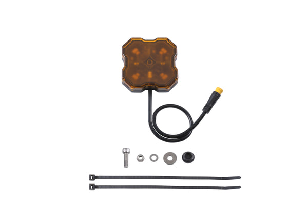 Diode Dynamics Stage Series Single Color LED Rock Light - Amber M8 (one) - DD7436 by Diode Dynamics - front view