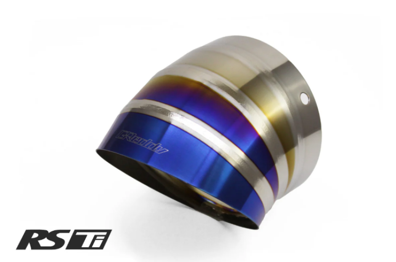 GReddy Burnt Titanium Turndown Tip 115mm Diameter 120mm Length (for Revolution RS / RS-TI / RS-Race) - 11002121