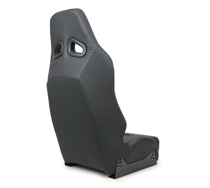 NRG Defender Water Resistant Steel Frame Susp. Seat - Silver w/Black Trim/Defender Logo/Side Bracket - DF-100SL-S - close-up view 2