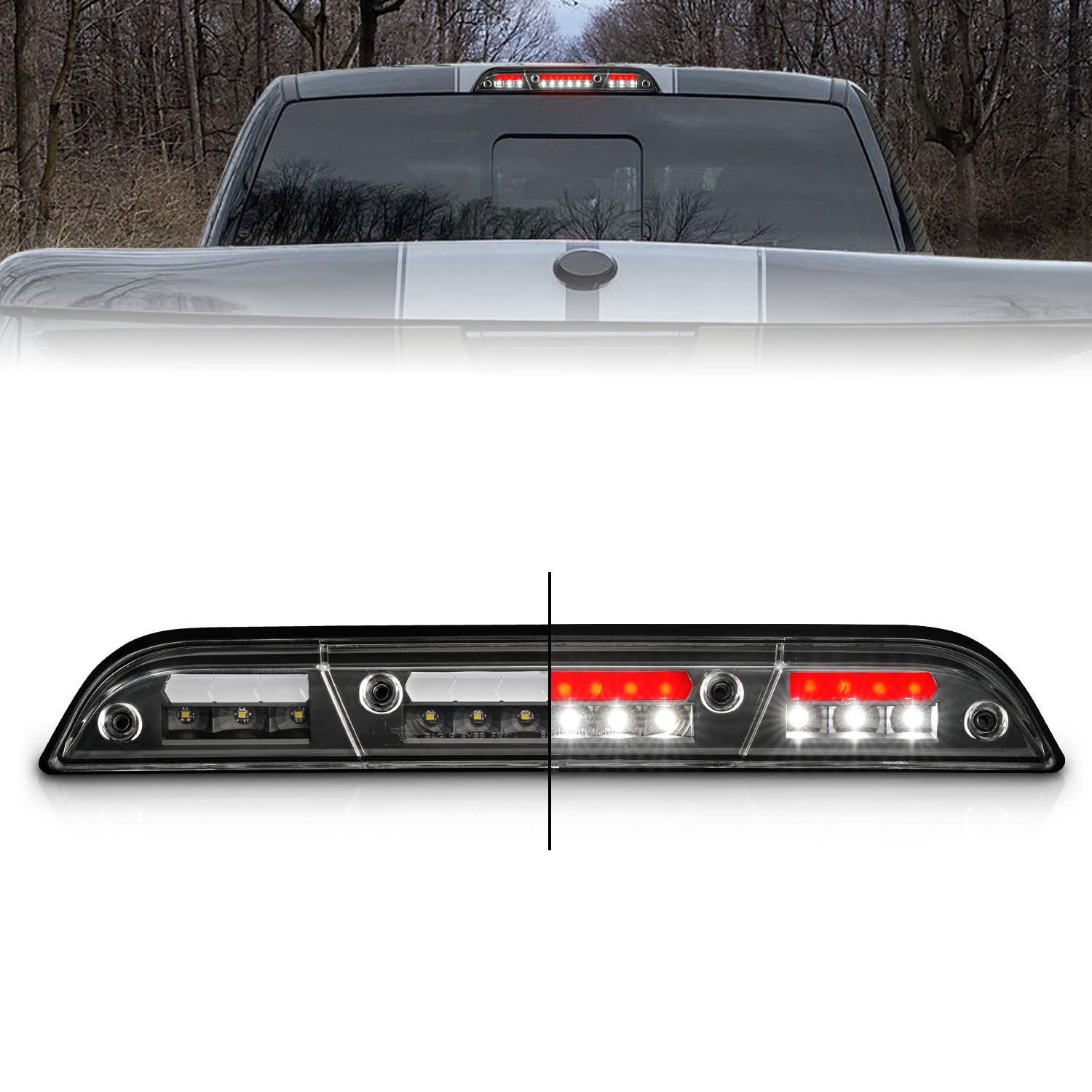 ANZO 15-20 Ford F-250 - F-550 LED Third Brake Light - Black Housing/Clear Lens - 531111 for 2015-2023 Ford F 150 - front view