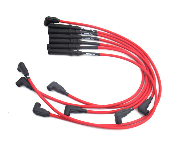 JBA 92-02 Dodge Truck 3.9L Ignition Wires - Red - W0939 for 1992-2002 Dodge Dakota - front view