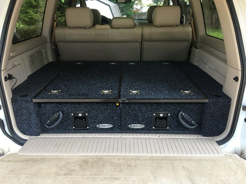 Dobinsons - Rear Dual Roller Drawer System for Toyota Land Cruiser 100 Series / Lexus LX470 with Rear Ac with Fridge Slide - RDKITLC100AC