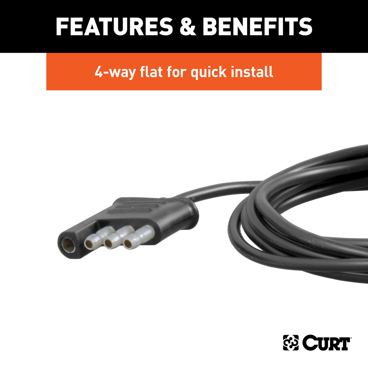 CURT 53201 Auxiliary Automotive LED Light Strips for Hitch Cargo Carrier, Bike Rack, 2-Pack