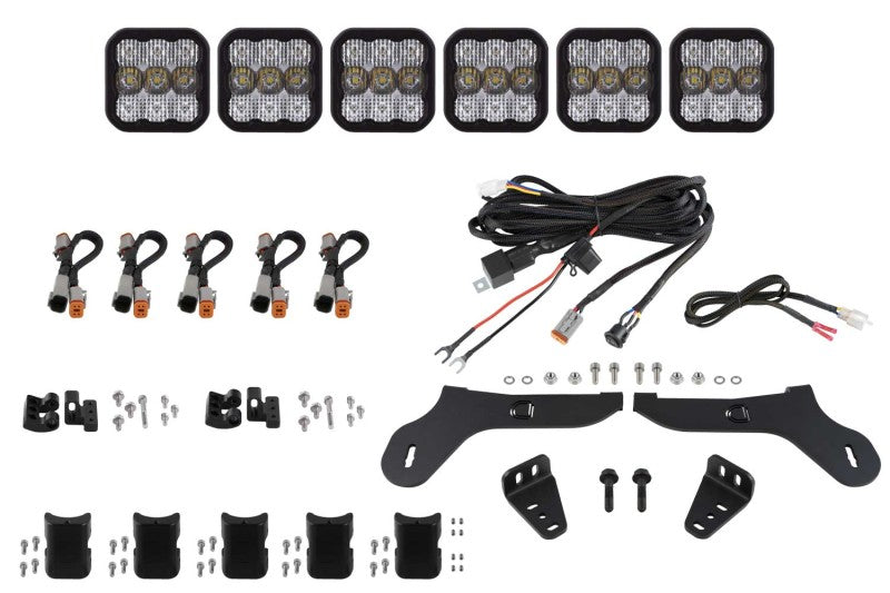 Diode Dynamics 17-20 Ford Raptor SS5 Grille CrossLink Lightbar Kit Sport - White Combo - DD7335