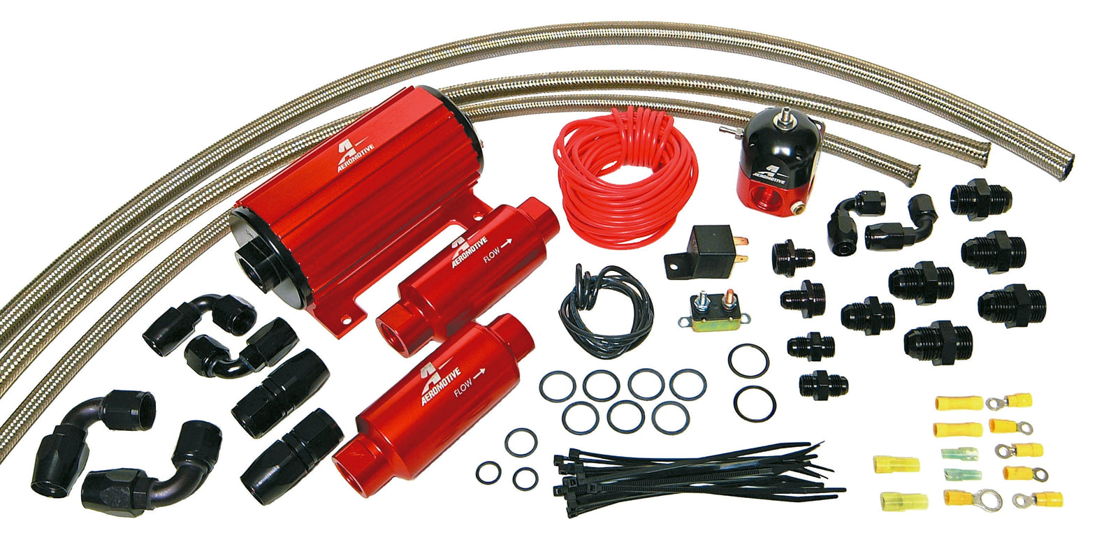 Aeromotive A1000 Carbureted Fuel System Complete (Inc 11101 Pump/13204 Reg/Filters/Hose/Etc.) - 17242