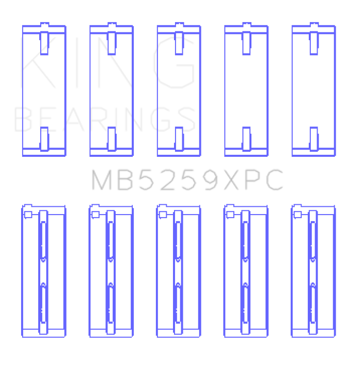 King Acura B18A1/B1/C1/C5 K20A / K24A (Size 0.25mm) Performance Coated Main Bearing Set - MB5259XPC0.25